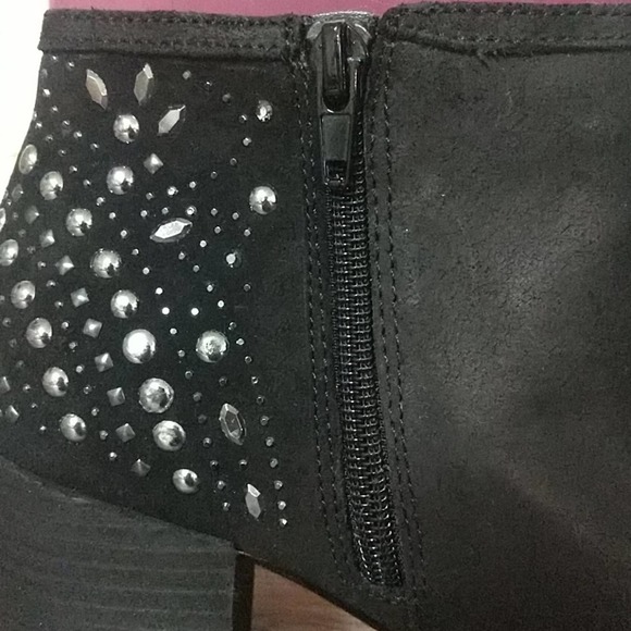 Fergie Leather Bless Bootie Ankle Boots Black 8.5 - Picture 11 of 12